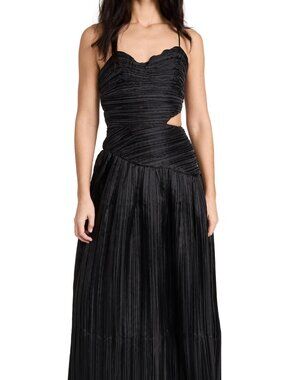 AJE Laurier Wave Maxi Dress: Black